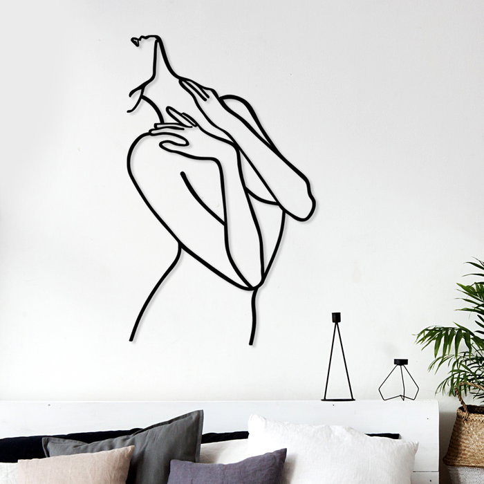 Wallity Woman Lines Escultura de Pared de Metal Negra Wallity Woman Lines Escultura de Pared de Metal Negra